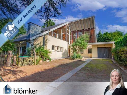 Titelbild - Blömker! Lichtdurchflutetes Architektenhaus, 2 Kamine, Kota im Garten & großer Garage.
