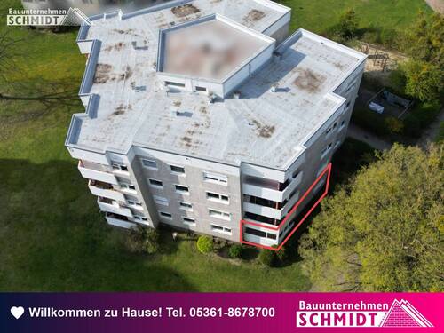 Luftbild - Willlkommen zu Hause! 3 Zimmer Eigentumswohnung - WOB 