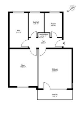 1.OG 3-Zimmer-Wohnung - 