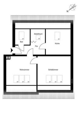 Dachgeschoss 2-Zimmer-Wohnung - 