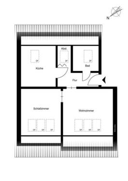 Dachgeschoss 2-Zimmer-Wohnung - 