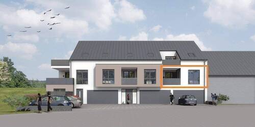 WE 03 1. Obergeschoss rechts - Ab 01.09.2026 Obermennig - Konz NEUBAU mit 6 Wohneinheiten 3 Zimmer-Wohnung im 1. OG Aufzug Dusche Fußbodenheizung Balkon