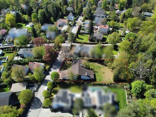 Vogelperspektive 1 - Attraktives Baugrundstück in Gräfelfing bei München - naturnah und exklusiv