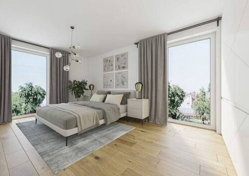 Beispielhafte Darstellung Schlafzimmer - Etagenwohnung mit 102,20 m² in Pentling zum Kaufen