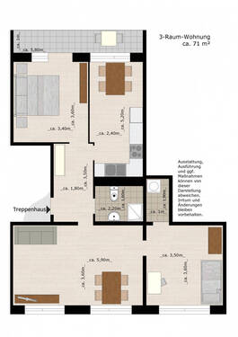 Bild 3 - 3 Zimmer Etagenwohnung in Dessau-Roßlau