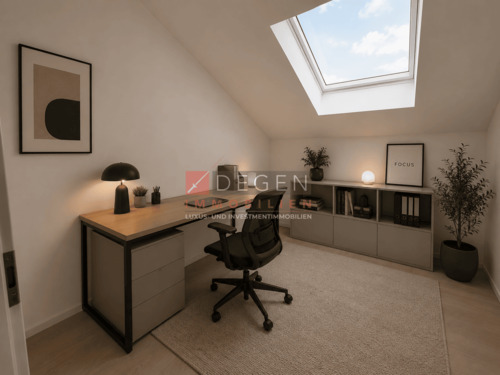 HomeOffice - Originalaufnahmen mit stilvoller Home-Staging-Visualisierung - 
