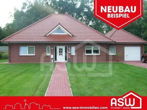 1594 Musterhaus-2 - Musterhaus! Ländlich gelegener Neubau - Traum - Bungalow mit Spitzdachgarage