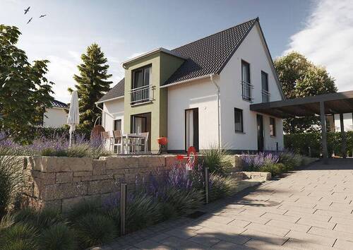 LH121 - Gartenansicht - Großzügiges und helles Haus in Erfurt-Windischholzhausen - So macht Wohnen Spaß