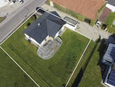 Luftaufnahme mit Grundstücksgrenzen - 3 Zimmer Bungalow zum Kaufen in Altdorf