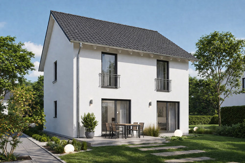 Modernes Zuhause mit gepflegtem Garten.png - Traumhaus in Düsseldorf – Neubau Einfamilienhaus ruhig, grün und individuell planbar