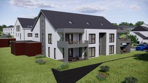 Rückansicht - PROVISIONSFREI! Eigentumswohnung mit 3 Schlafzimmern und Terrasse! L - Echternach 8min!