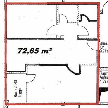 GR 1 OG Teilfläche 72 m² - 