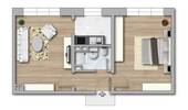 Mittelwohnungsgrundriss - Etagenwohnung mit 41,60 m&sup2; in Halle (Saale) zur Miete