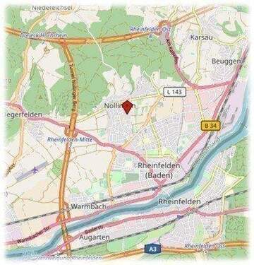 Ortsplan Rheinfelden-Nollingen - Etagenwohnung mit 117,00 m² in Rheinfelden (Baden) zum Kaufen