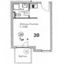 Grundriss - Etagenwohnung mit 27,00 m² in Wiefelstede zum Kaufen
