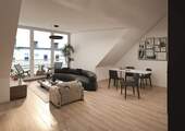 Wohnzimmer mit Küche - Wohnen unterm Dach - 3 Zimmer mit Charme, Komfort und - Weitblick