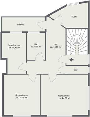 Hohe Straße 22 OG - 2D - Hohe Straße 22 OG - Image - 3 Zimmer Etagenwohnung zur Miete in Hude