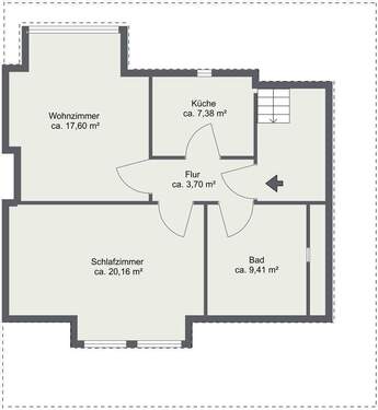 Hohe Straße 22 DG - 2D - Hohe Str. 22 DG - Image - 2 Zimmer Etagenwohnung zur Miete in Hude