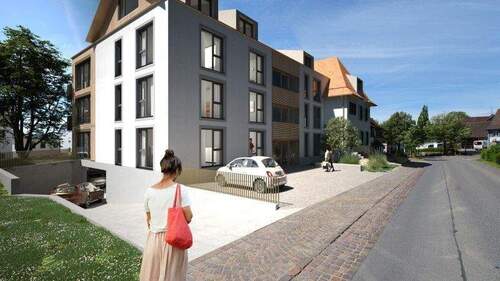 Ansicht - Neubau - 2-Zimmer-ETW - Energiestandard A+ großer Südbalkon - barrierefrei