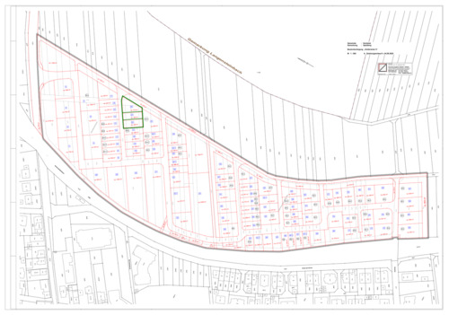 Bauplatzplan- Bauplätze 22, 23, 24 farbig markiert - 