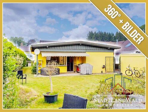 Titelbild - Exposé - Wohnen auf einer Ebene zwischen Wald und See - Bungalow mit Garten am Lagerweiher