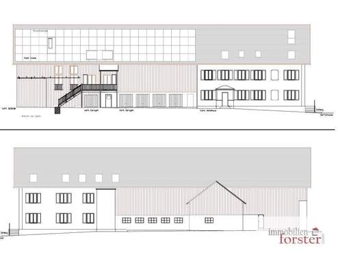 Gebäude Ansicht Süden-Norden - 