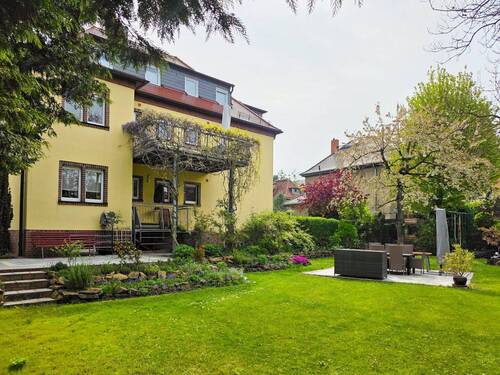 Ansicht vom Garten - Etagenwohnung mit 84,10 m&sup2; in Leipzig zur Miete