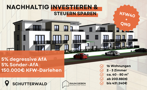 Bauprojekt Schutterwald 2 - Attraktiver Neubau * Erdgeschosswohnung mit Terrasse * 150.000€ KFW-Förderung * Schutterwald