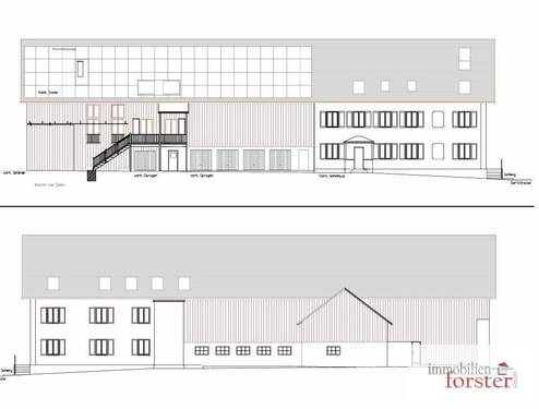 Gebäude Ansicht Süden-Norden - 