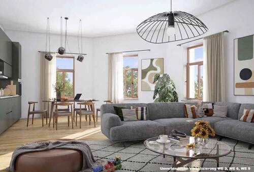Wohnraum WE 3,6, 9 (visualisiert) - Etagenwohnung mit 93,60 m² in Chemnitz zur Miete