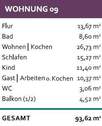 WE 9 Wohnflächen - 