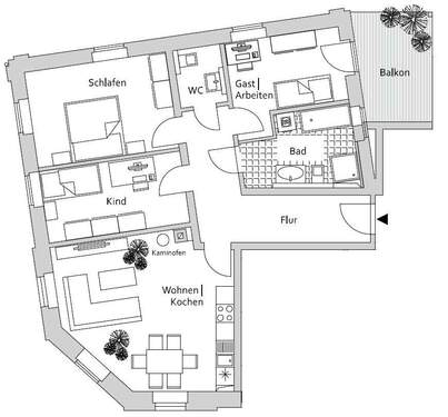 WE 9 - Variante mit 4- Zimmer- Nutzung - 
