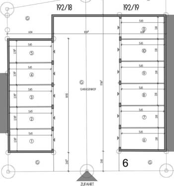 Plan mit Maßen - Garage, Stellplatz zum Kaufen in Nürnberg