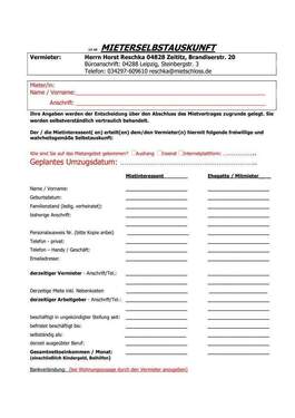 Selbstauskunftsformular 1 - 