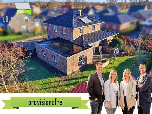 Luftbild - Provisionsfrei: Neuwertiges Einfamilienhaus in Sackgassenlage von Augustfehn