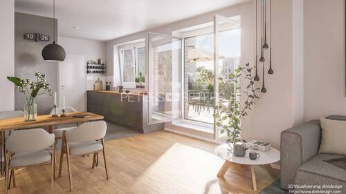 Visualisierung Wohnzimmer - 3 Zimmer Etagenwohnung zur Miete in Hamburg