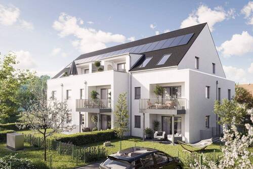 Süd-West Ansicht mit Gärten - BAUBEGINN IM FRÜHJAHR 2026 - ENTDECKEN SIE IHR NEUES WOHLFÜHLZUHAUSE IN ECKERSMÜHLEN - RIESENFLÄCHE MIT 138 qm WOHN- u. NUTZFLÄCHE MIT HOBBYRAUM