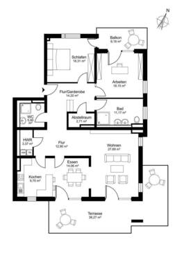 Terrassenwohnung Nr. 1 im Erdgeschoss - 