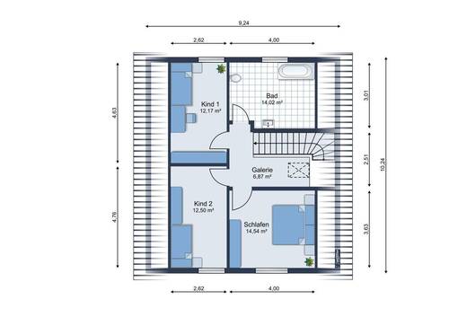 Dachgeschoss mit Möbliervorschlag - 