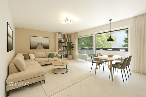 Einrichtungsbeispiel Wohn- und Esszimmer - Etagenwohnung mit 107,20 m² in München zum Kaufen