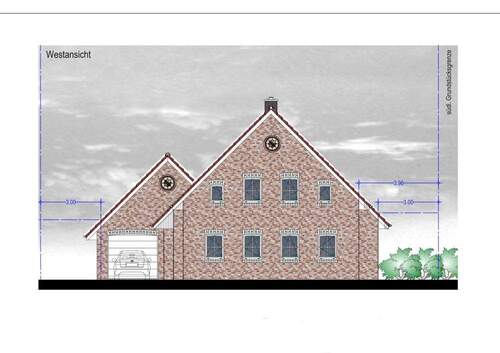 Westansicht des geplanten Neubaus - 