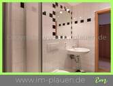 Badezimmer - Balkon, modernes Bad mit Dusche, Hochparterre - 2 Zimmerwohnung in Plauen Haselbrunn zur Miete