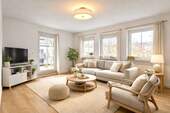 Einrichtungsbeispiel Wohnzimmer - Etagenwohnung mit 120,00 m&sup2; in Nürnberg zum Kaufen