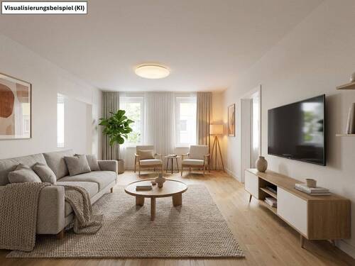 Wohnzimmer - Charmante 2-Zimmer-Wohnung mit Garten & Balkon - ruhig gelegen in Bad Cannstatt