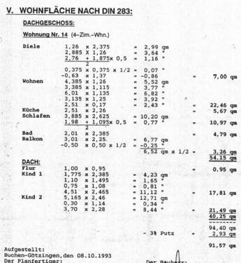 Wohnflächenberechnung - 