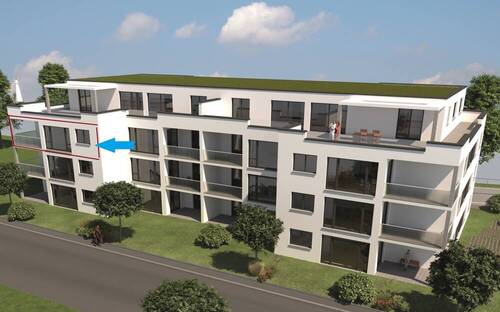 Lage im Gebäude - 4 Zimmer Neubauwohnung im 2. OG mit Balkon