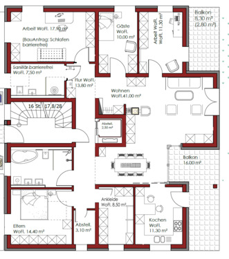 gesamte Etage_gr. Balkon - 6 Zimmer Etagenwohnung in Filderstadt
