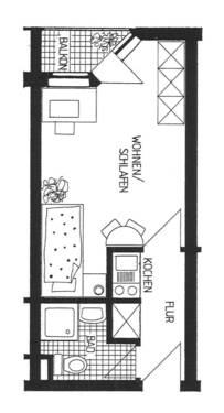 1-Zimmer, 22,35 m_ - 1 Zimmer Etagenwohnung in Mülheim an der Ruhr