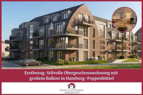 Ärzte & Apotheker Immobilien - Erstbezug: Stilvolle Obergeschosswohnung mit großem Balkon in Hamburg-Poppenbüttel