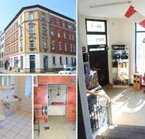 072026 frei werdender Eckladen-büro in Leipzig Gohlis - gr. Schaufenster, Büro, Lager, WC m. DU & Fenster